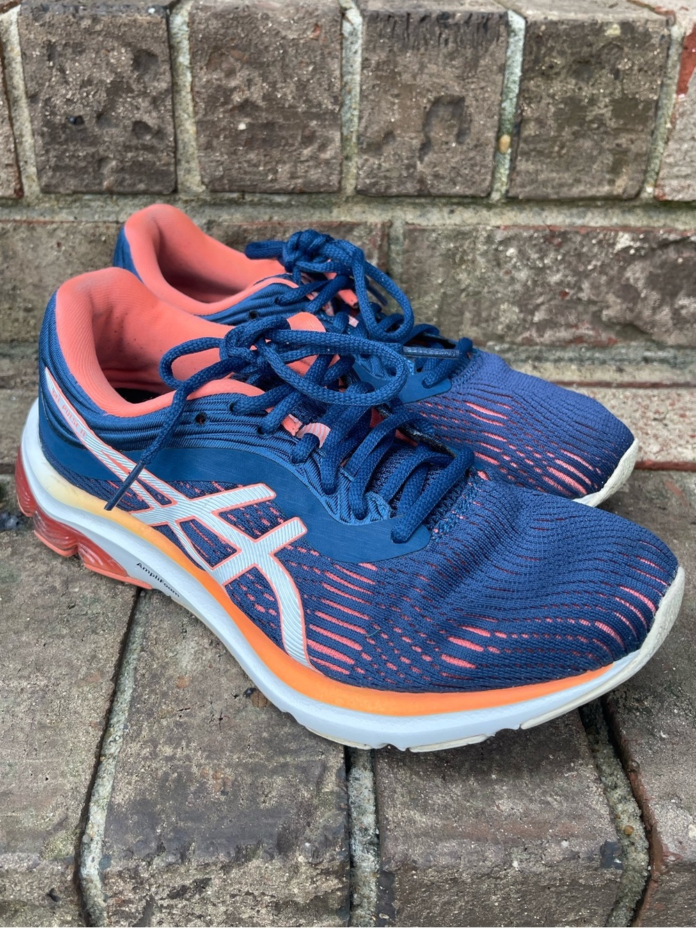 ASICS GEL-Pulse 11 Women’s 6.5 Navy Blue Coral Running Athletic Shoes